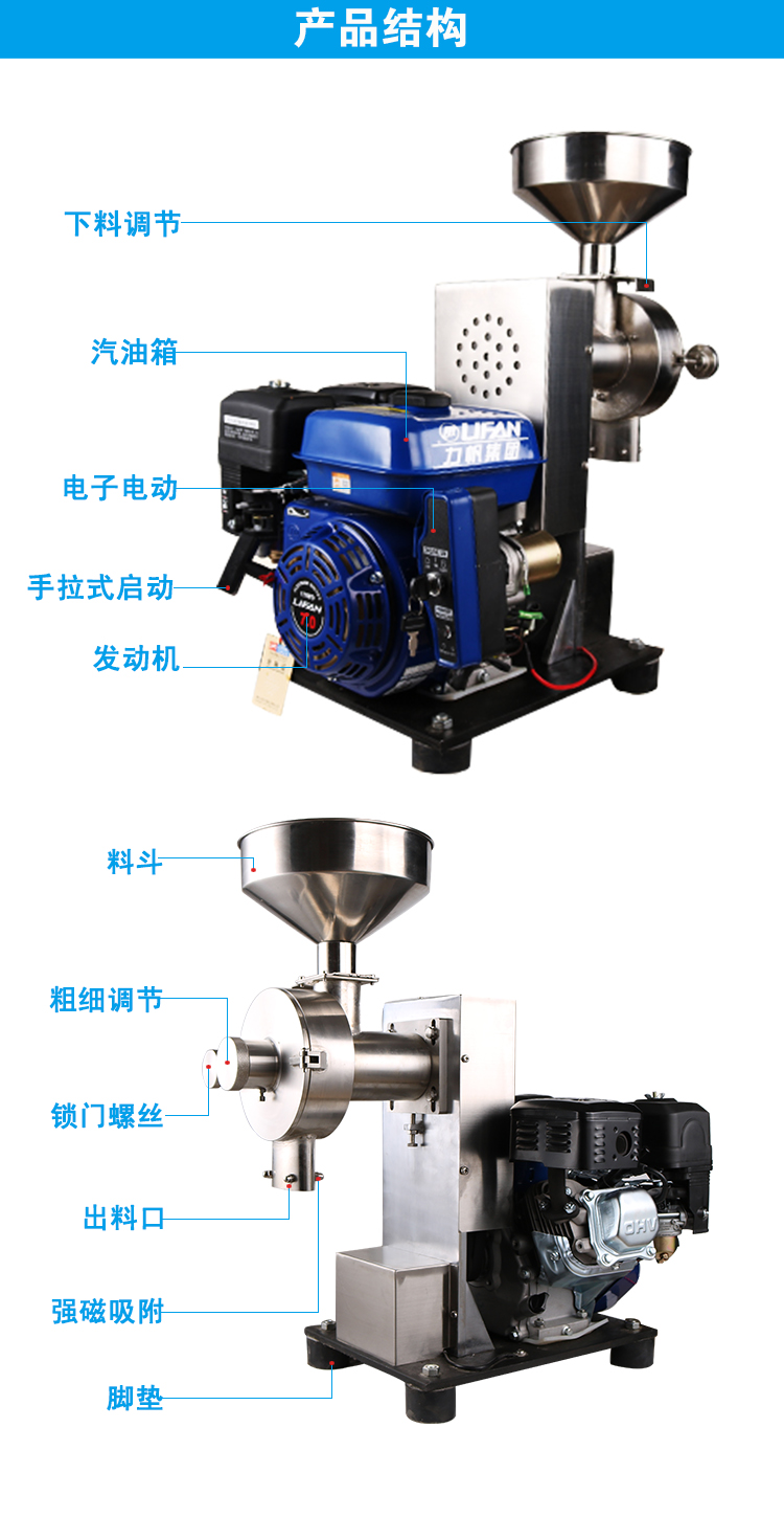 流動式五谷雜糧磨粉機結構